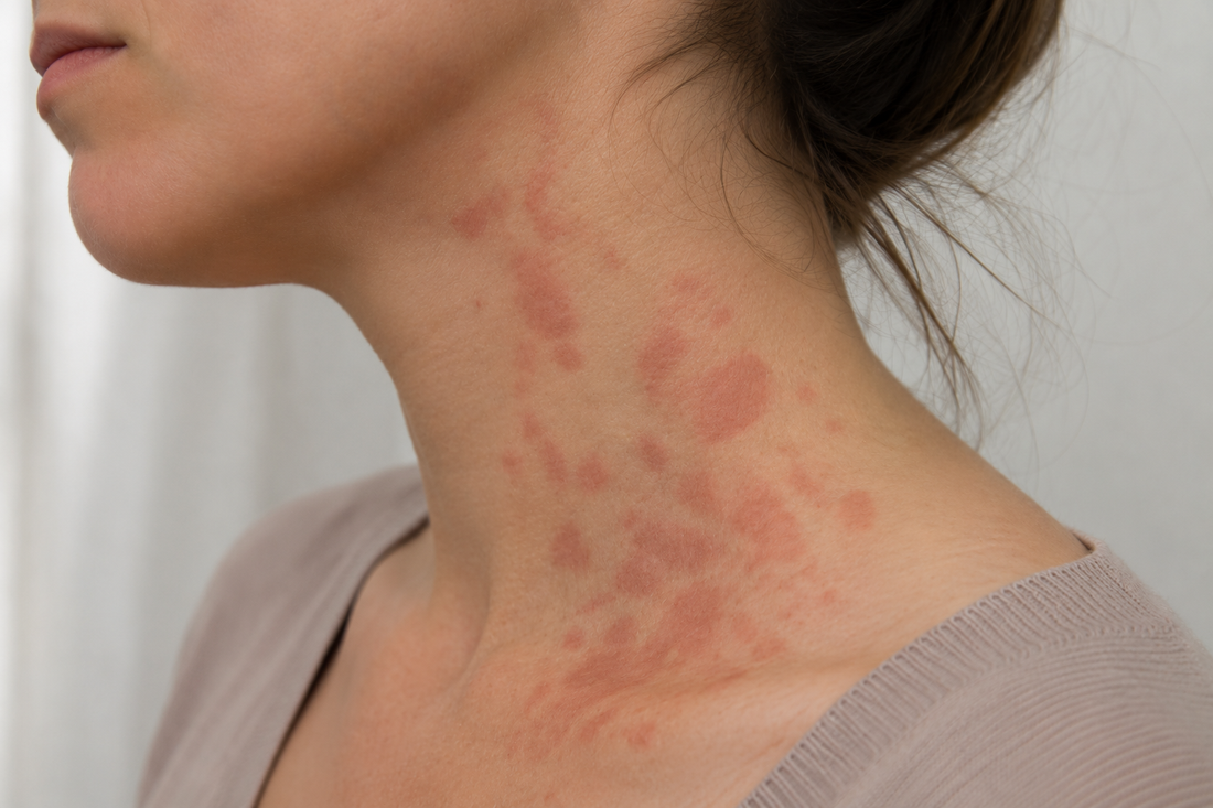 łupież pstry na szyi