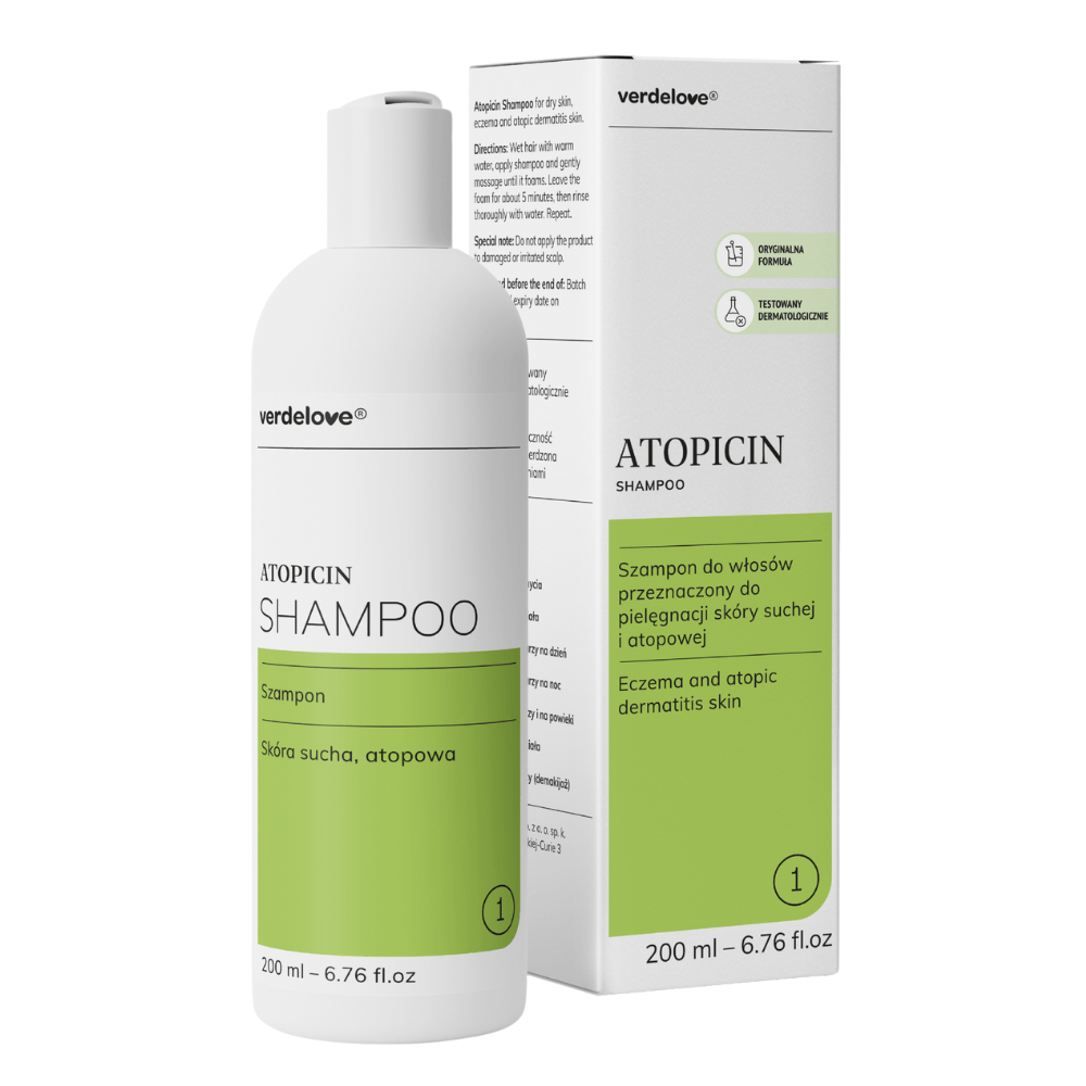Atopicin szampon - butelka z kartonikiem