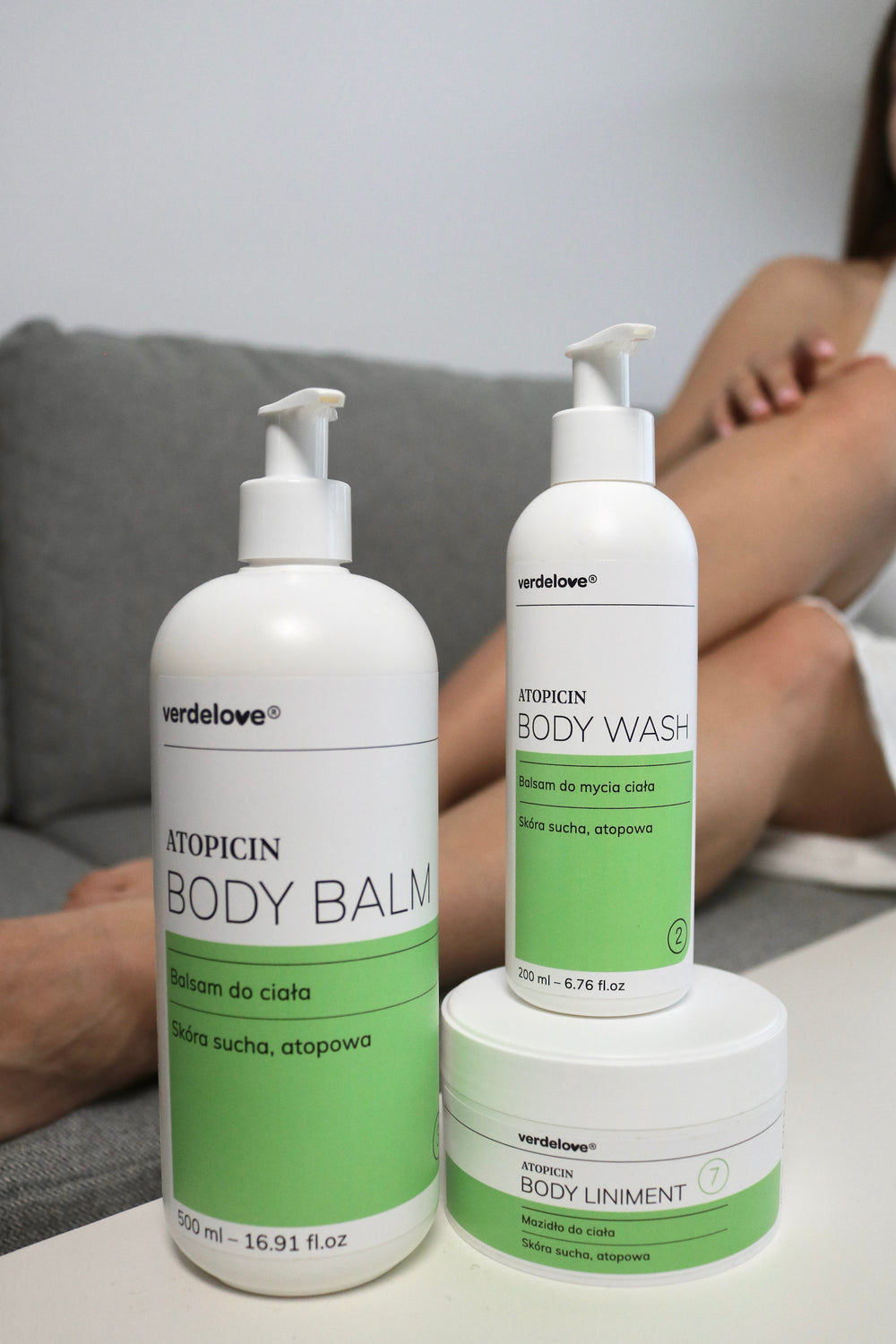 Zestaw czterech produktów Atopicin do ciała