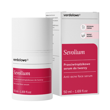 Sevolium serum przeciwtrądzikowe do twarzy - butelka z kartonikiem